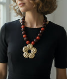 Boho Wood & Flower Necklace