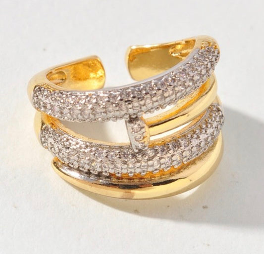 Clover Crystal Statement Ring