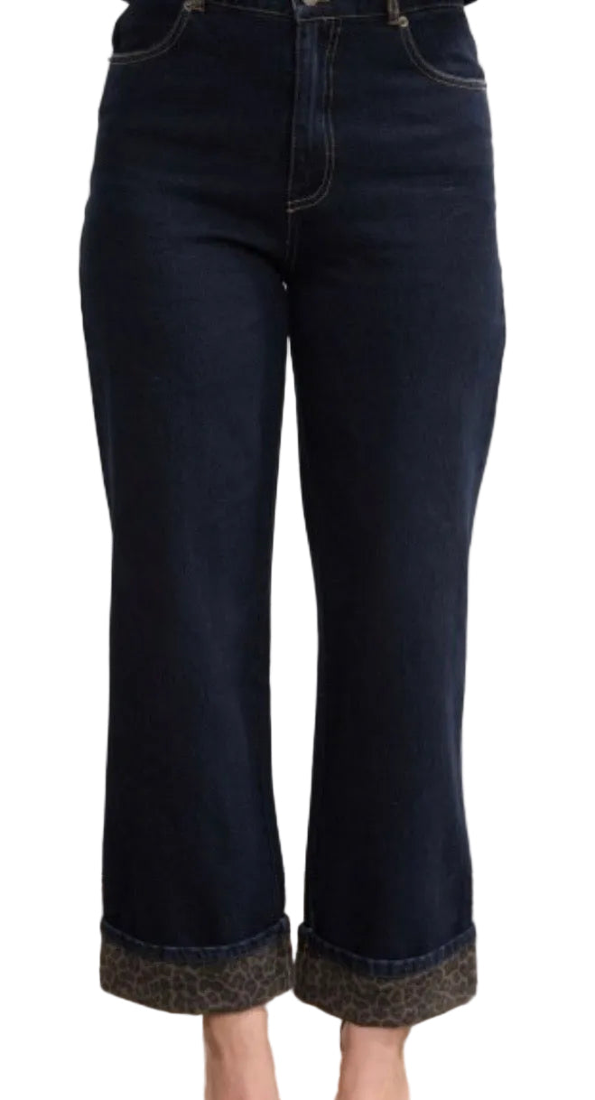 Leopard Cuff Jeans