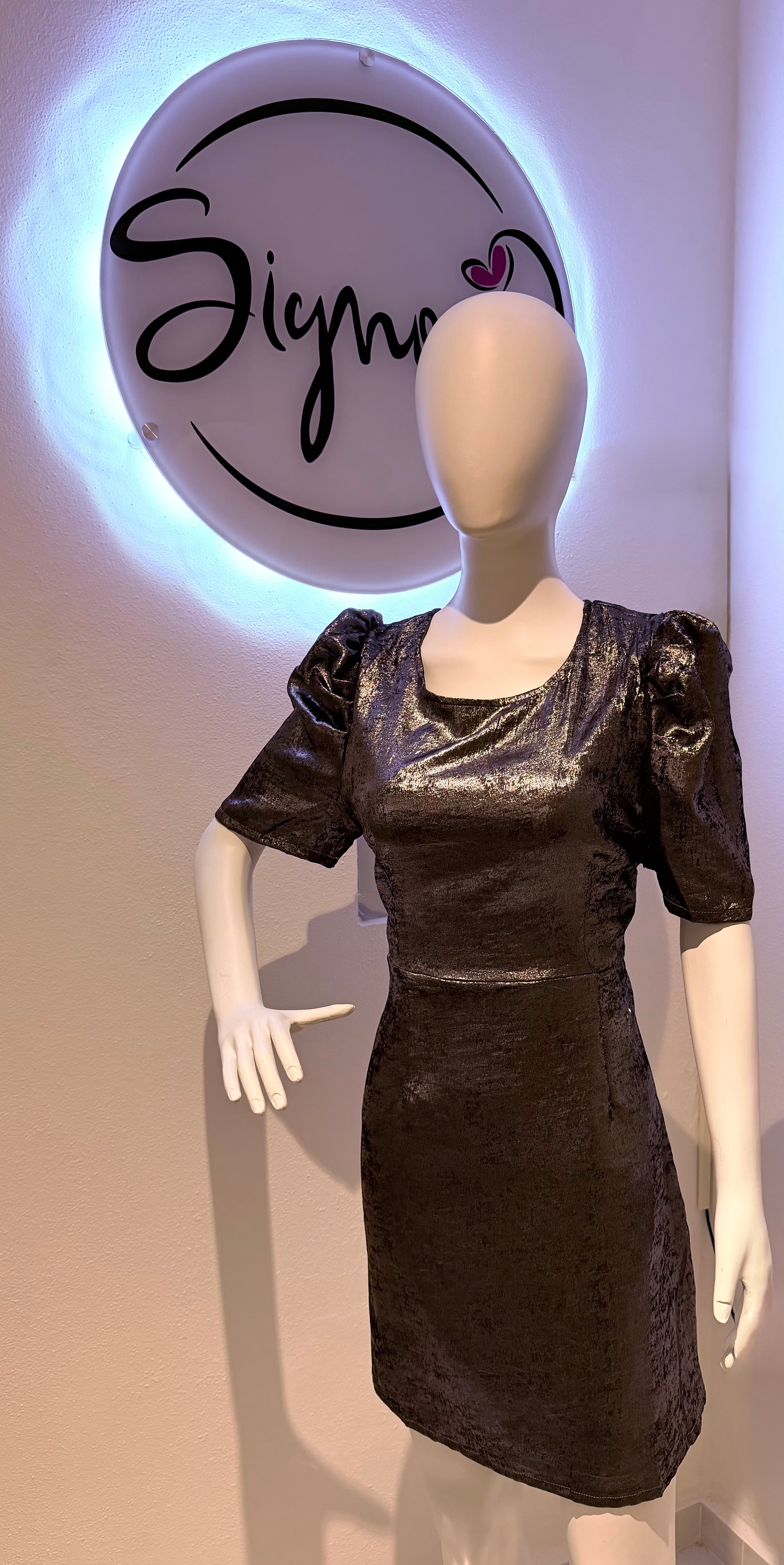 Metallic Silver Dress