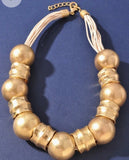 Gold Metal Spheres Necklace