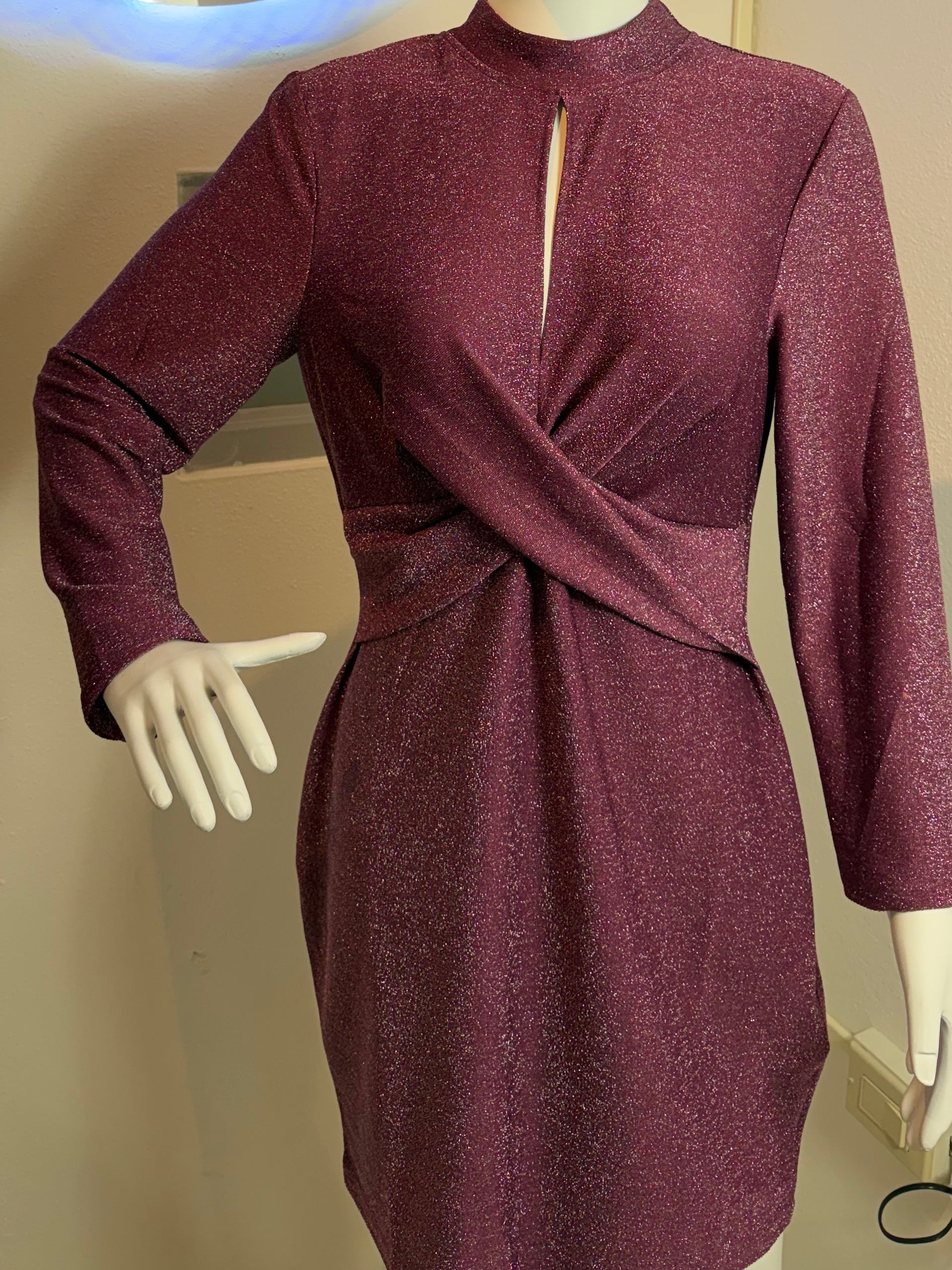 Metallic Plum Dress