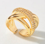 Triple Row Crystal Ring