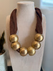 Gold & Mesh Necklace