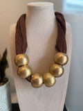 Gold & Mesh Necklace