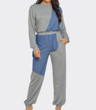 Color Block Denim Set