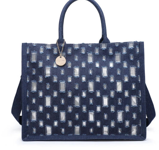 Denim Mesh Bag